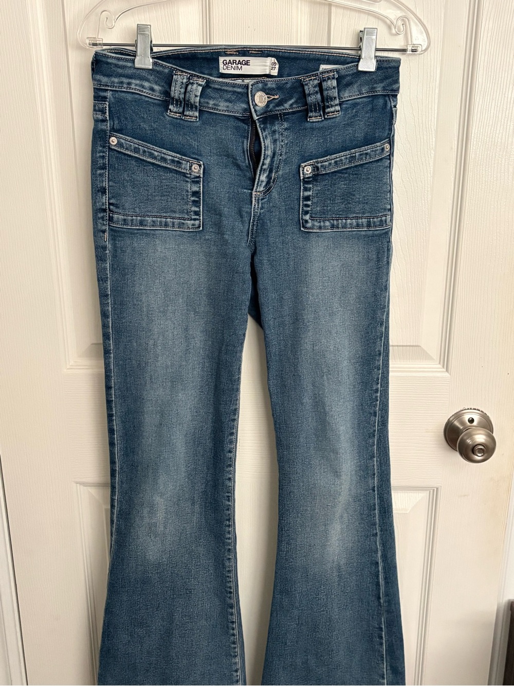 Garage Denim Mid-Blue Flare Jeans